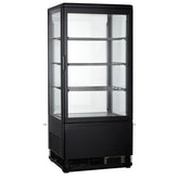 Flat Glass Door Display Cooler 68L - Black - Mabrook Hotel Supplies